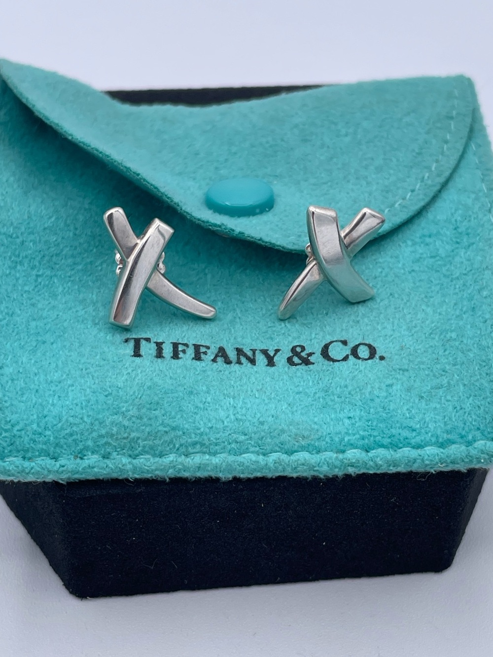 Tiffany & Co. Paloma Picasso Graffiti X Stud Earrings Sterling Silver 925 Estate